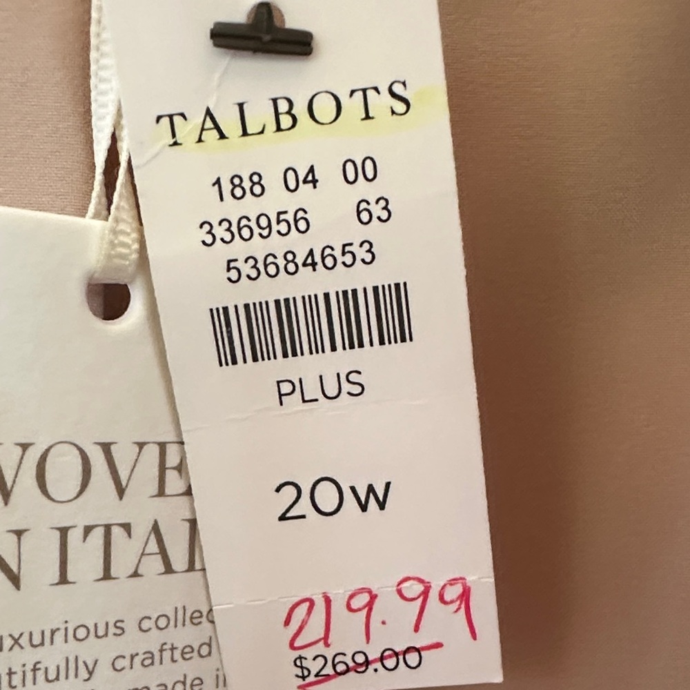 NWT Talbots- Elegant Tan Double-Breasted Women's Blazer - Size 20W - Picture 3 of 16